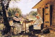 Vladimir Makovsky Making Jam oil painting
